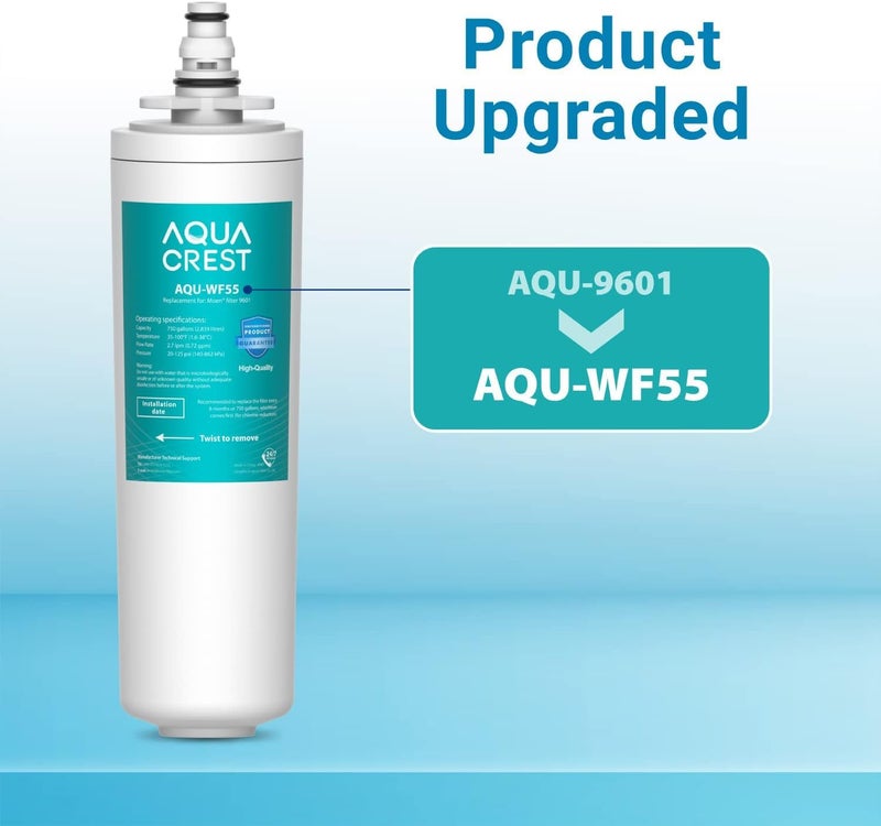 AQUACREST 9601 Water Filter, Model No.AQU-WF55. Replacement for Moen 9601 ChoiceFlo 9600, 9602, 9500, 9501, 9502, Fits F87400, F7400, F87200, 77200, CAF87254, S5500 Series of Moen Faucets (Pack of 2) - Image 2
